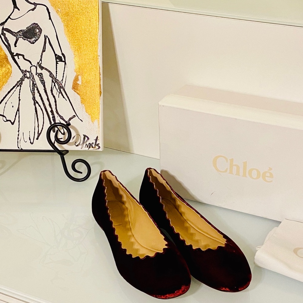 💥CHLOÉ Velvet Ballerina Flats